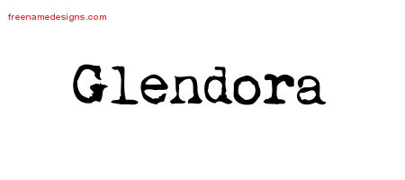 Vintage Writer Name Tattoo Designs Glendora Free Lettering