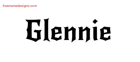 Gothic Name Tattoo Designs Glennie Free Graphic