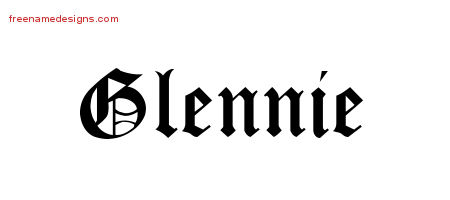 Blackletter Name Tattoo Designs Glennie Graphic Download