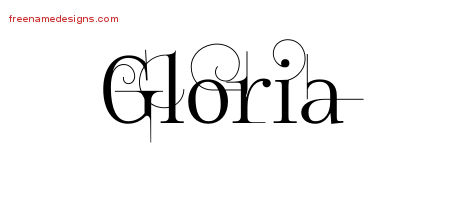 Decorated Name Tattoo Designs Gloria Free