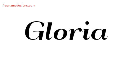 Art Deco Name Tattoo Designs Gloria Printable