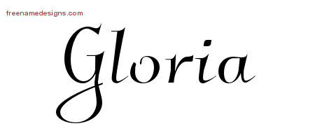 Elegant Name Tattoo Designs Gloria Free Graphic