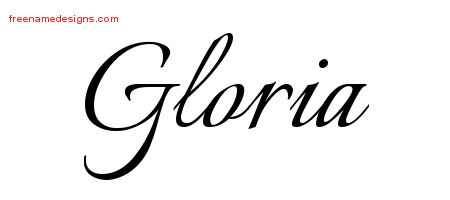 Calligraphic Name Tattoo Designs Gloria Download Free
