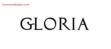Regal Victorian Name Tattoo Designs Gloria Graphic Download