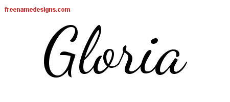 Lively Script Name Tattoo Designs Gloria Free Printout