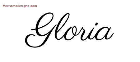 Classic Name Tattoo Designs Gloria Graphic Download