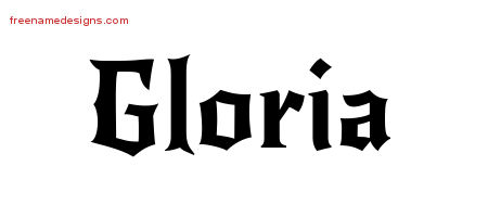 Gothic Name Tattoo Designs Gloria Free Graphic
