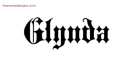 Old English Name Tattoo Designs Glynda Free