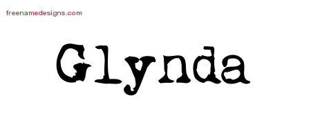 Vintage Writer Name Tattoo Designs Glynda Free Lettering