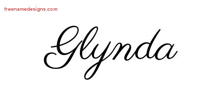 Classic Name Tattoo Designs Glynda Graphic Download