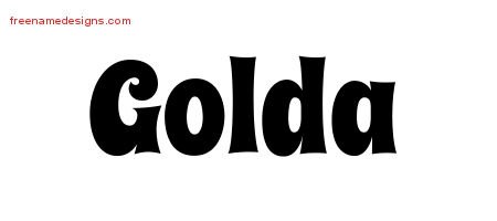 Groovy Name Tattoo Designs Golda Free Lettering