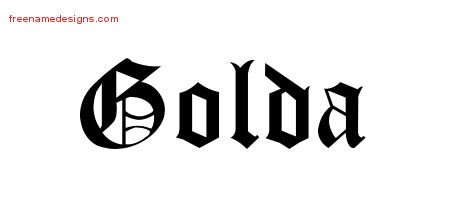 Blackletter Name Tattoo Designs Golda Graphic Download