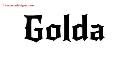 Gothic Name Tattoo Designs Golda Free Graphic
