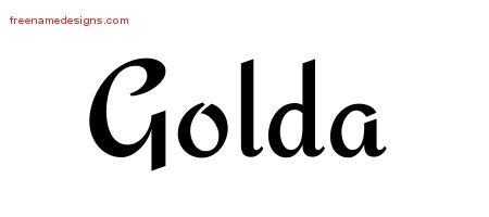 Calligraphic Stylish Name Tattoo Designs Golda Download Free