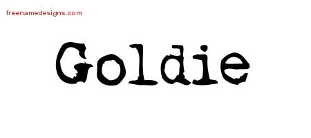 Vintage Writer Name Tattoo Designs Goldie Free Lettering