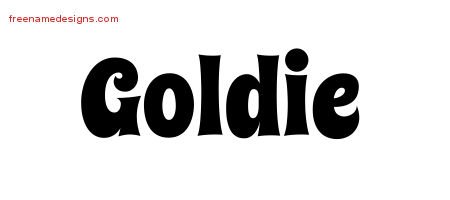 Groovy Name Tattoo Designs Goldie Free Lettering