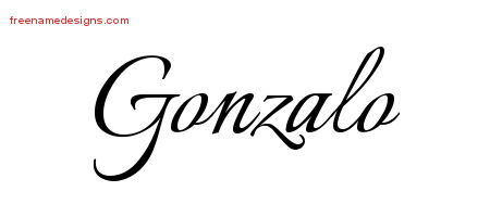 Calligraphic Name Tattoo Designs Gonzalo Free Graphic