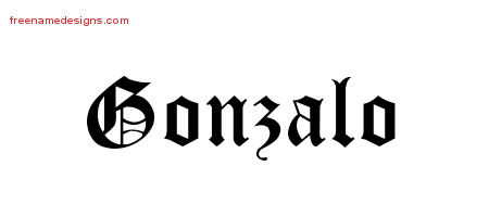 Blackletter Name Tattoo Designs Gonzalo Printable