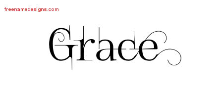 Decorated Name Tattoo Designs Grace Free