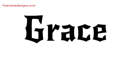 Gothic Name Tattoo Designs Grace Free Graphic