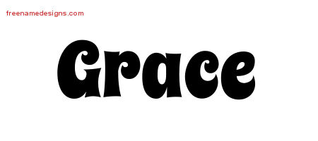 Groovy Name Tattoo Designs Grace Free Lettering