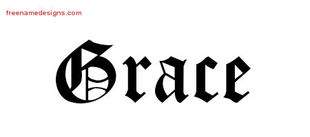 Blackletter Name Tattoo Designs Grace Graphic Download