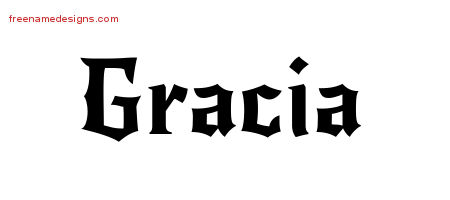 Gothic Name Tattoo Designs Gracia Free Graphic