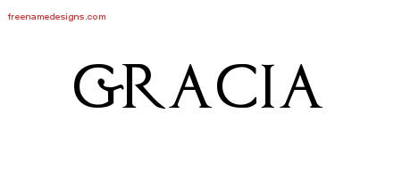 Regal Victorian Name Tattoo Designs Gracia Graphic Download