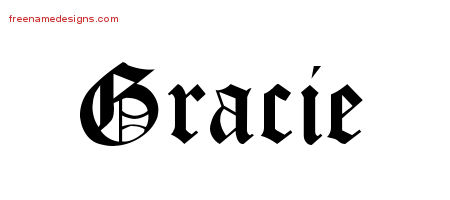 Blackletter Name Tattoo Designs Gracie Graphic Download