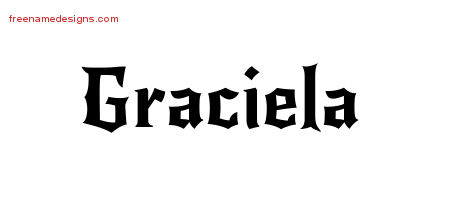 Gothic Name Tattoo Designs Graciela Free Graphic