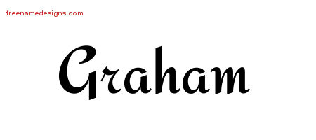 Calligraphic Stylish Name Tattoo Designs Graham Free Graphic