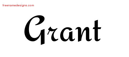Calligraphic Stylish Name Tattoo Designs Grant Free Graphic