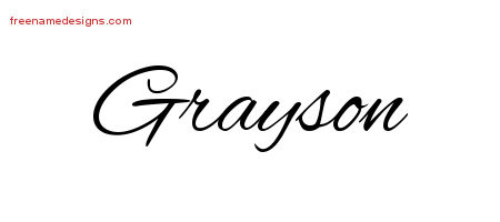 Cursive Name Tattoo Designs Grayson Free Graphic