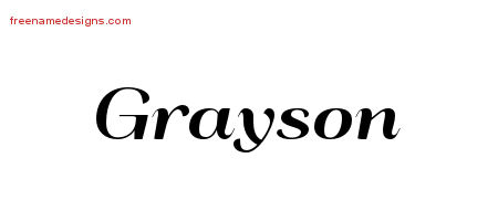 Art Deco Name Tattoo Designs Grayson Graphic Download