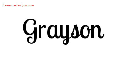 Handwritten Name Tattoo Designs Grayson Free Printout