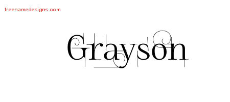 Decorated Name Tattoo Designs Grayson Free Lettering