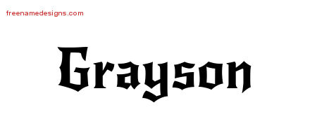 Gothic Name Tattoo Designs Grayson Download Free
