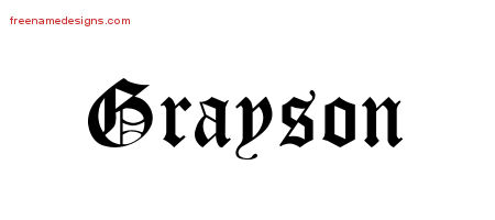 Blackletter Name Tattoo Designs Grayson Printable