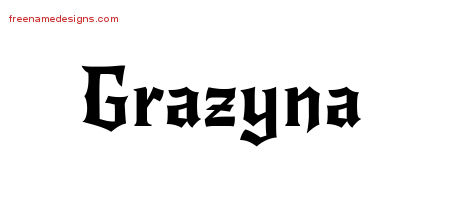 Gothic Name Tattoo Designs Grazyna Free Graphic