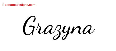 Lively Script Name Tattoo Designs Grazyna Free Printout