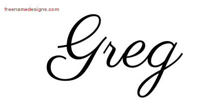 Classic Name Tattoo Designs Greg Printable