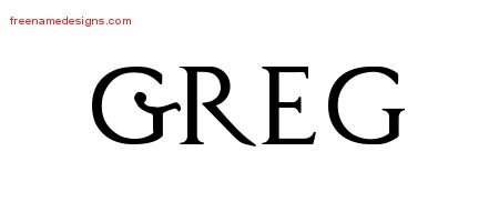 Regal Victorian Name Tattoo Designs Greg Printable