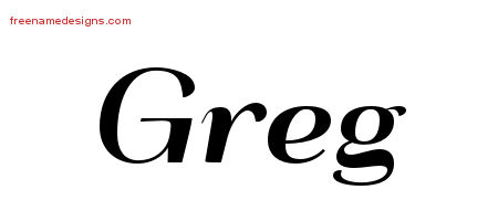 Art Deco Name Tattoo Designs Greg Graphic Download