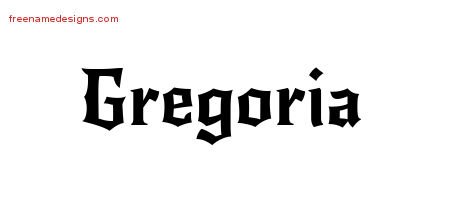 Gothic Name Tattoo Designs Gregoria Free Graphic