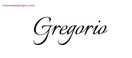 Calligraphic Name Tattoo Designs Gregorio Free Graphic