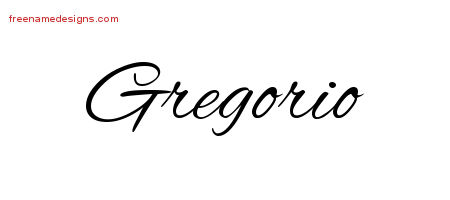 Cursive Name Tattoo Designs Gregorio Free Graphic