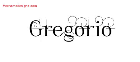 Decorated Name Tattoo Designs Gregorio Free Lettering