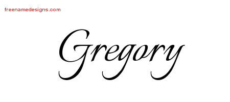 Calligraphic Name Tattoo Designs Gregory Free Graphic