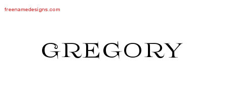 Flourishes Name Tattoo Designs Gregory Graphic Download