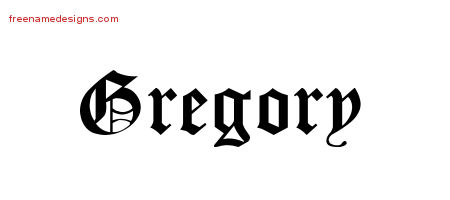 Blackletter Name Tattoo Designs Gregory Graphic Download